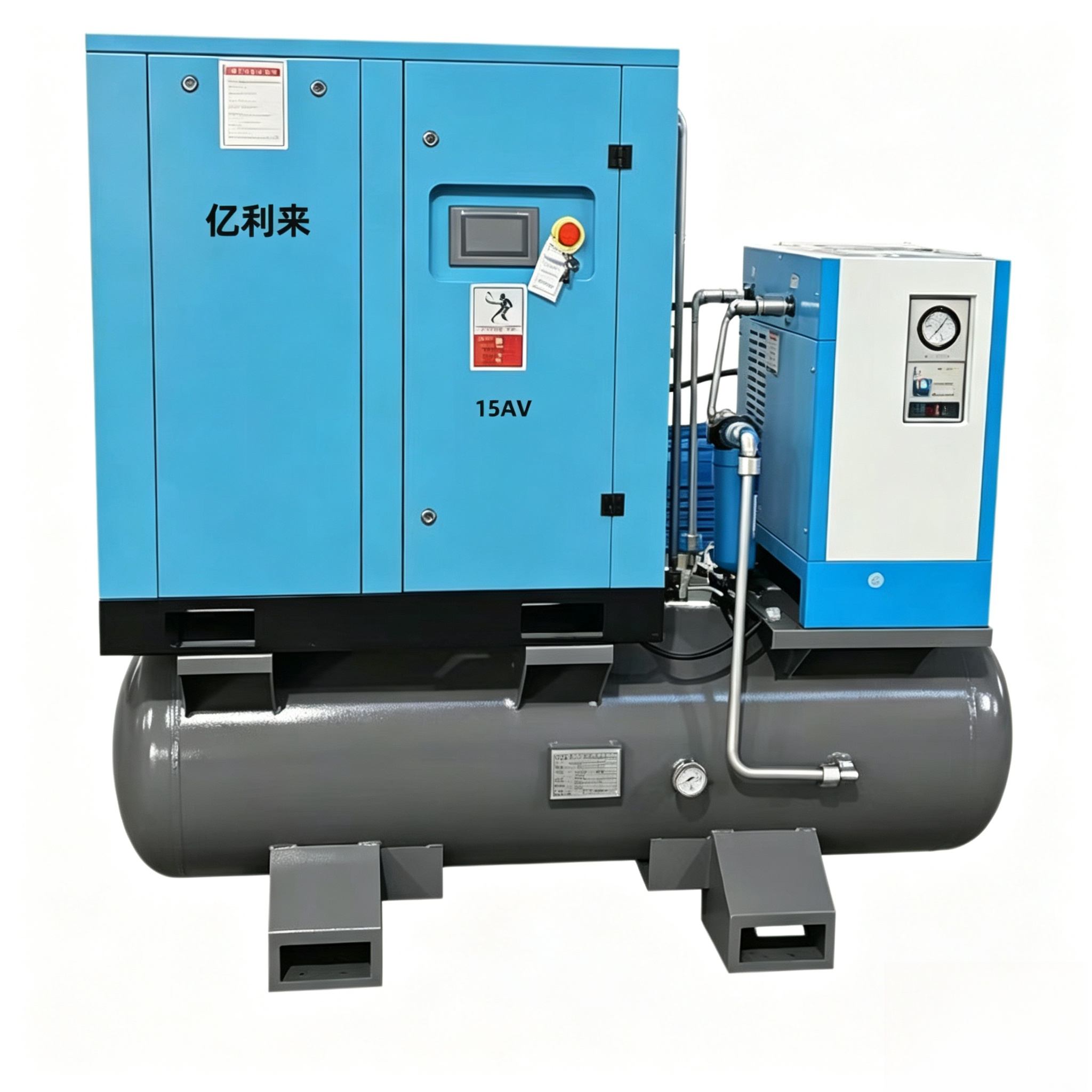 11kW 4 in 1 ফিক্সড স্পিড সিঙ্গেল স্টেজ এয়ার কম্প্রেসার