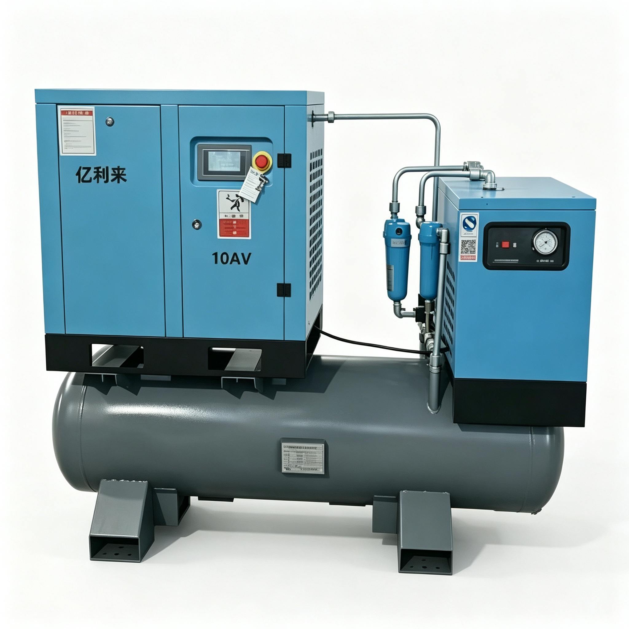 7.5kW 4 in 1 ফিক্সড স্পিড সিঙ্গেল স্টেজ এয়ার কম্প্রেসার